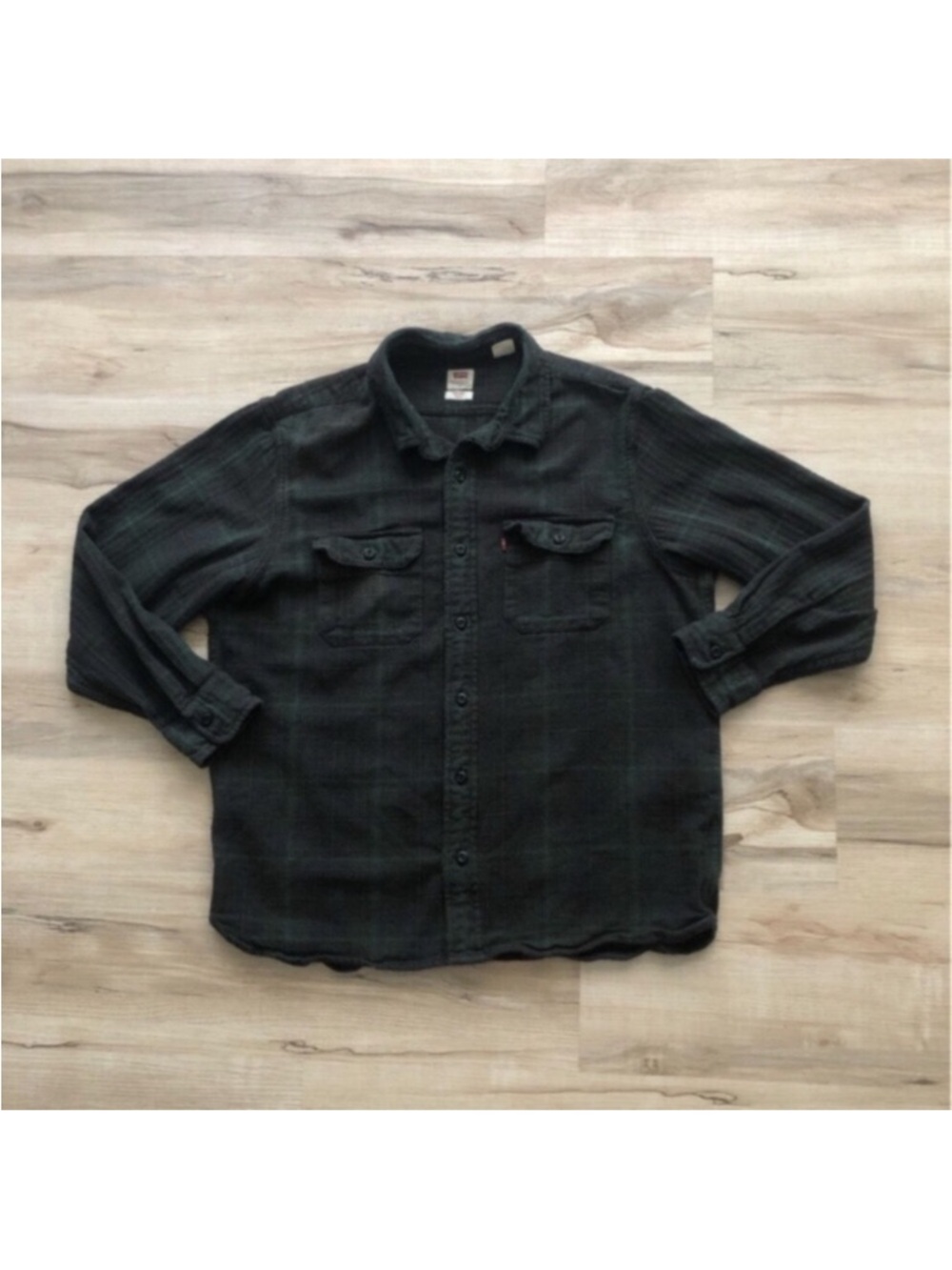 Levi's Forest Green Relaxed Fit Plaid Shirt